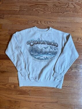 Ardene Light Beige Colorado Graphic Crewneck Sweatshirt
